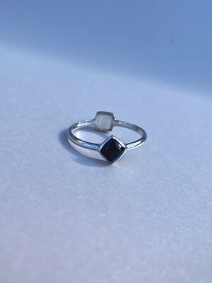 persona ring black spinel x moonstone