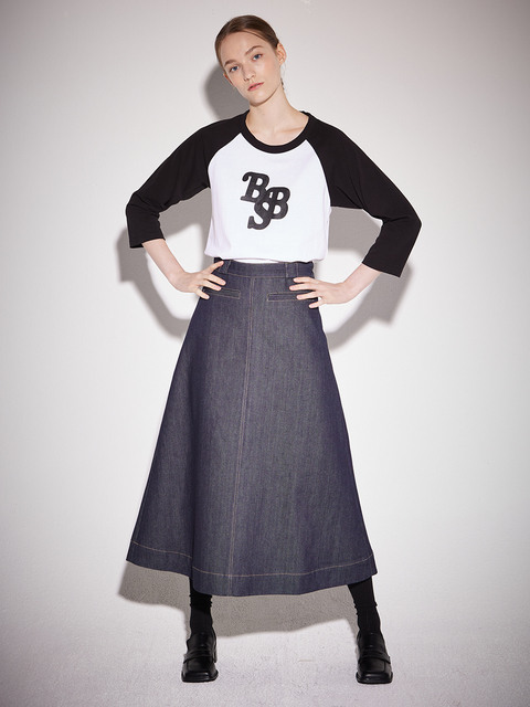 데님,스커트 - 비슬래쉬비 (B SLASH B) - A line denim skirt 