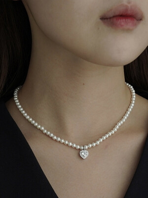 [Silver925] Moika Heart Pearl Necklace