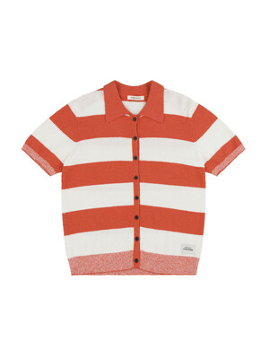 STRIPED POLO ORANGE/WHITE