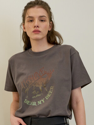 Deer gradation t-shirt_ Charcoal