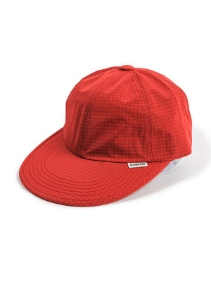 Ripstop Long Bill 6-Panel Cap -Red-