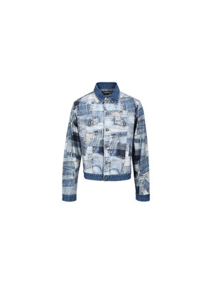 BRNO PATCHWORK PRINTED JACKET awa563m(BLUE)