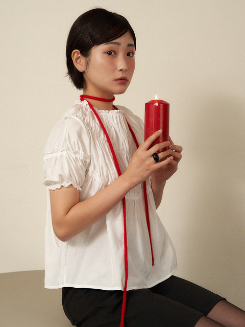 주얼리 - 지지 (geegee) - string knit scarf (red)
