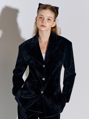 Velvet Tailored Jacket Black