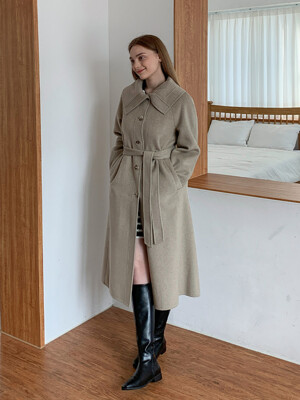 Belted Collar Hand-made Coat