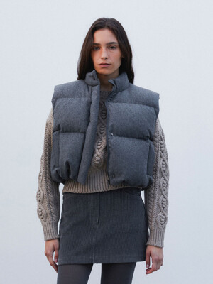 Wool Padding Vest - Grey