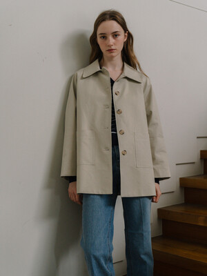 Half Trench coat - Ivory