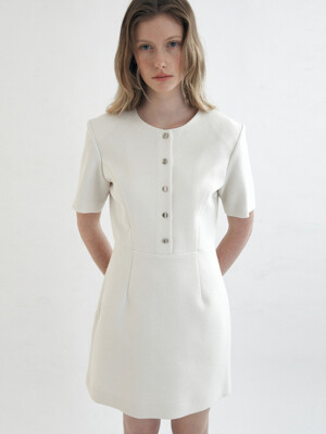 button mini dress_cream