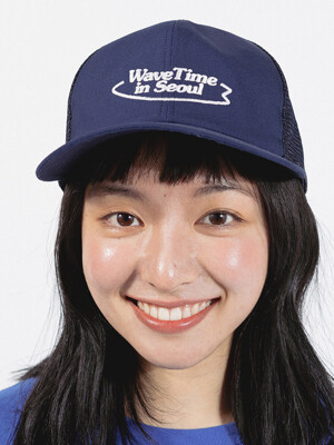 WAVE TIME IN SEOUL TRUCKER HAT (PEONY NAVY)