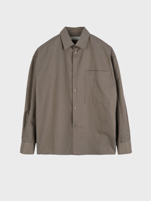 PEACH WASHING OVER SHIRT_DARK BEIGE