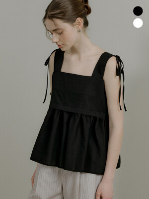 comos 1124 ribbon sleeveless blouse (2color)