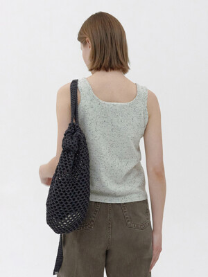 Handmade 2Way Paper Knit Bag (Charcoal Navy)