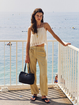 French Jogger Pants Beige