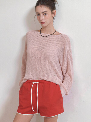 Pure see through knit - Pink