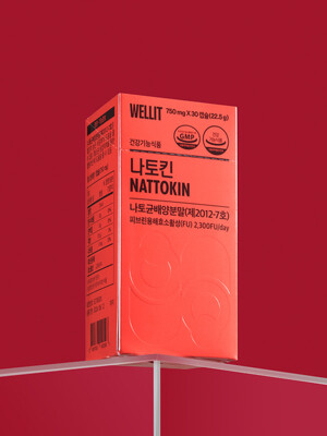 웰릿 나토킨 혈압 혈행 건강 개선 피브린 용해활성 나토균 750mg x 30캡슐 1box