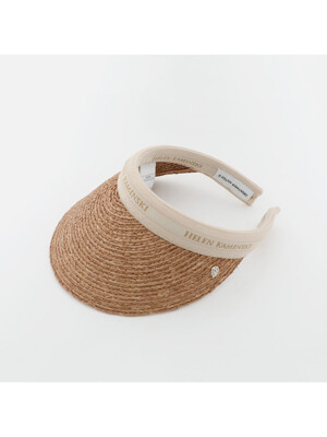 헬렌카민스키 25SS 아이코닉 라피아 비앙카 썬바이저 여성 썬캡 HAT50265 NOUGAT NATURAL LOGO