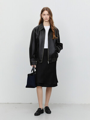 DOUBLE LAYERED SKIRT BLACK_UDSK5A204BK