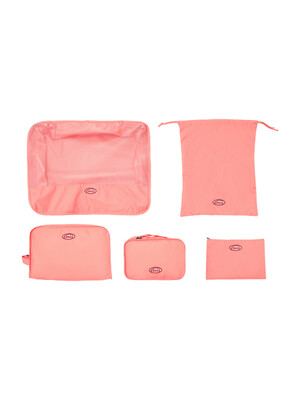 TRAVEL POUCH SET-SALMON PINK