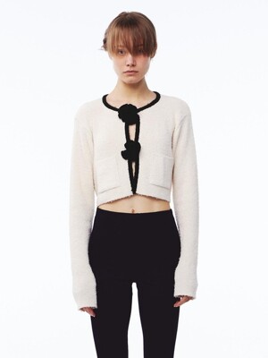 [4/17 출고] Crochet Knit Jacket Ivory
