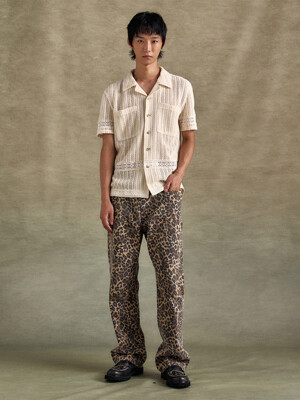 LEOPARD CARPENTER JEANS apa812m(BEIGE)