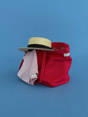 [25 SUMMER][SALT Label] CARRY COTTON SHOPPER BAG_RED