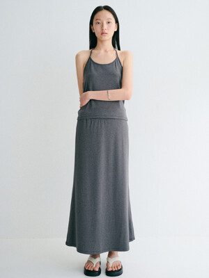 jersey long skirt (charcoal)