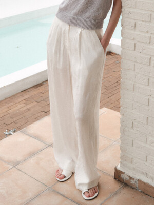 Satin Jacquard  Pants_Ivory