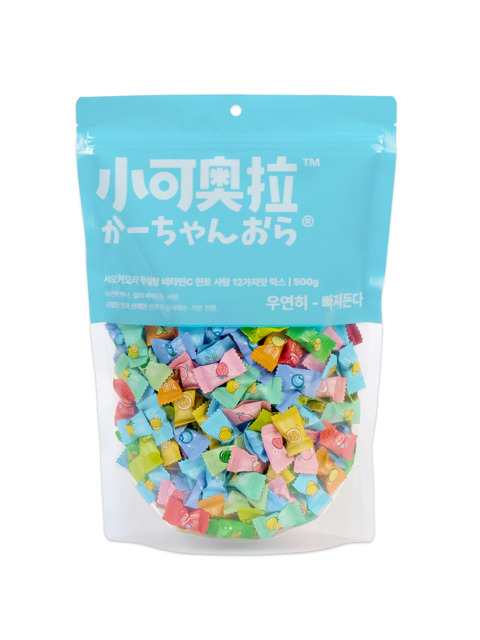 샤오커오라 캔디 무설탕 비타민C 12가지맛 과일 혼합 개별포장 민트사탕 500g x 1개