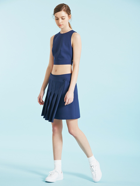 PLEATED WRAP SKIRT_BL