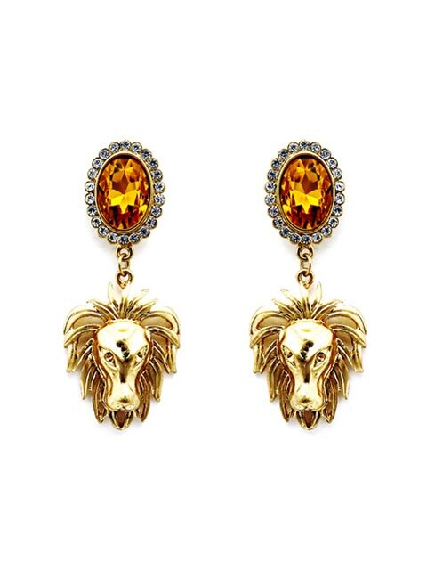 wild lion earrings