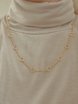 mini circle line necklace-gold