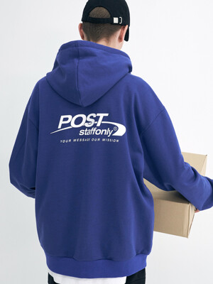 POST ZIP UP HOODIE (BLUE)