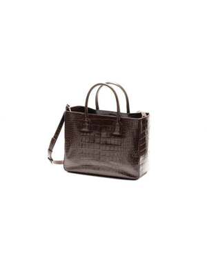 No.15 Croco tote bag Dark Brown