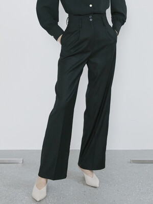 Highwaist Button Trousers - Black