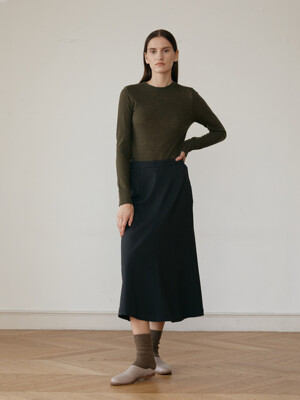 A-line midi skirt (dark brown)