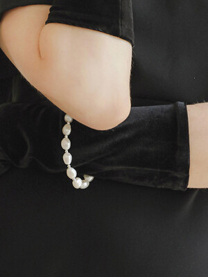 Baroque freshwater pearl silver ball bracelet B0942
