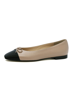 Two-tone Combi Flat Shoes_Skin Beige