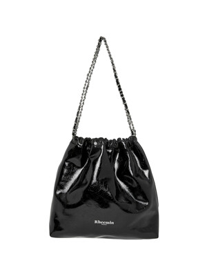 MUFFY LEATHER chain BAG - BLACK