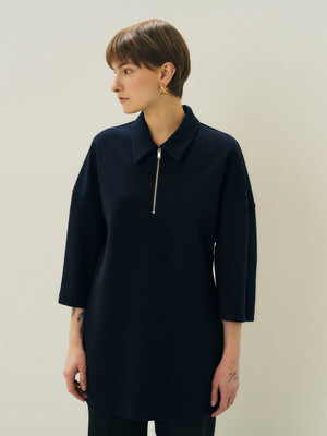 Boucle Jersey Top, Navy