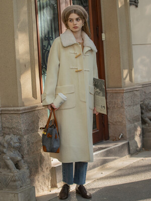LINNEY handmade wool fur collar coat_2colors