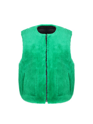 reversible mustang shearling vest_green (lamb 100%)