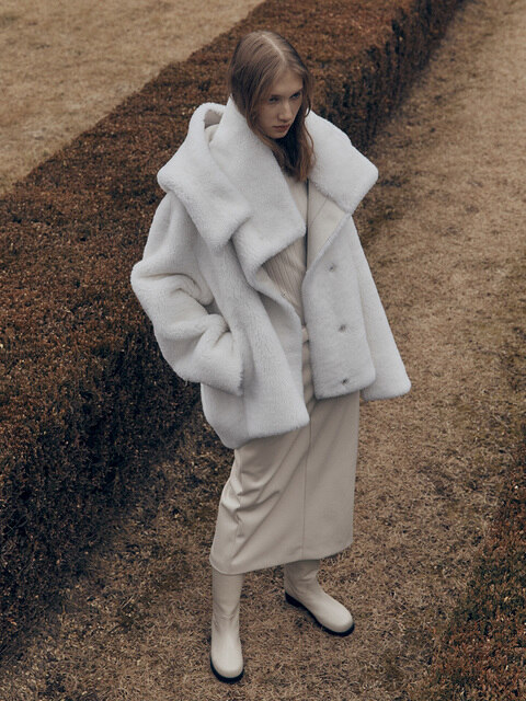 아우터 - 뮤제 (MUSEE) - [Lambswool 100%]SEYDOUX Reversible Mustang Coat_Ivory