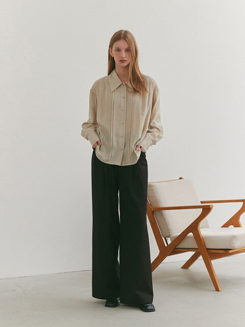 팬츠 - 모우트 (MOAT) - COTTON LONG WIDE PANTS (maot black)