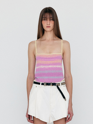 WIOLETTE Stripe Knit Top - Light Pink Stripe