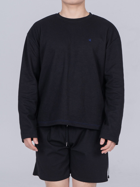 티셔츠 - 오드닷 (ODD DOT) - String Crop Long-Sleeve For Men_Black