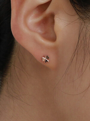 14K gold clover earring & piercing