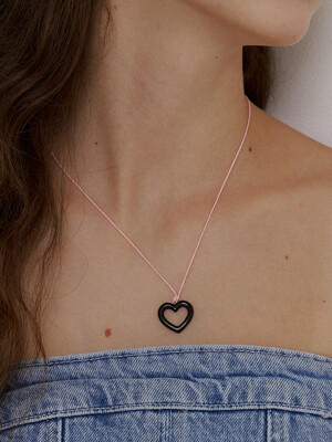 [단독] black love strap necklace (Silver 925)