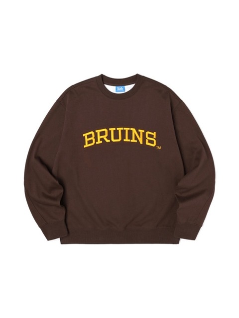 셔츠,티셔츠 - 유씨엘에이 (UCLA) - [김우석] X 남여공용 BRUINS 볼륨자수 베이직 크루넥 맨투맨[BROWN](UZ9LTA1_55)
