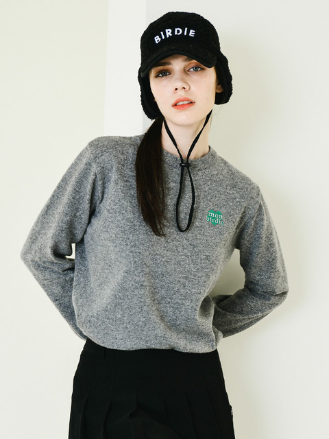 골프 - 몽버디골프 (MonBirdie Golf) - LOVE BIRDIE COLORING KNIT 러브버디 크루넥 컬러니트 GREY